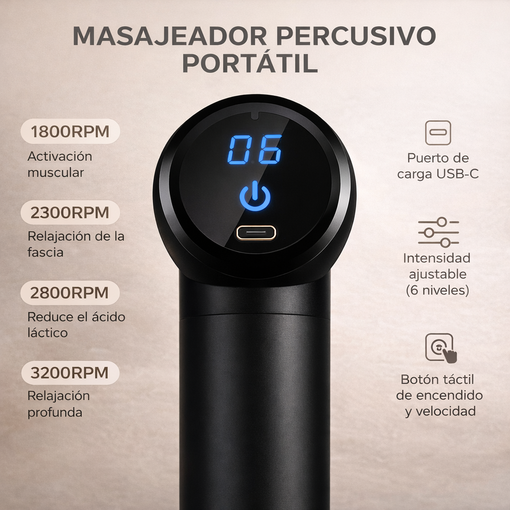 Mini Pistola Masajeadora Muscular